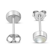 Mother of Pearl Sterling Silver Stud Earrings - e407